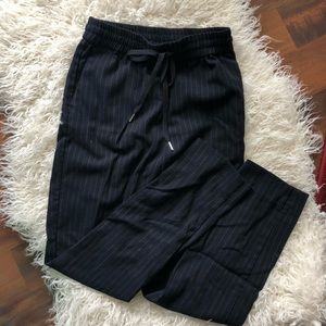 H&M Navy pinstripe jogger trousers